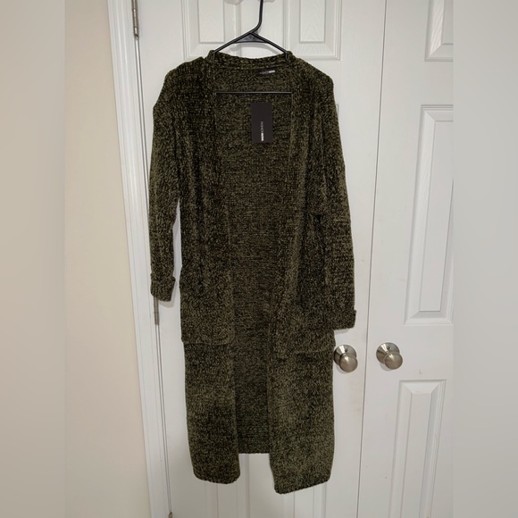 Olive Green Long Cardigan - NWT - Size S - Picture 5 of 13